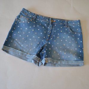 Denim Polka Dot Jeans Shorts Size 16 plus